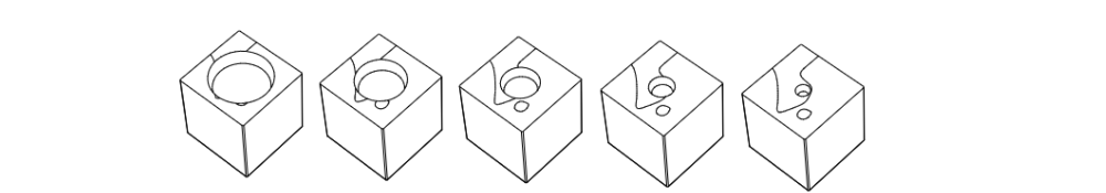 Tamanhos de orifício do cubo de gelo